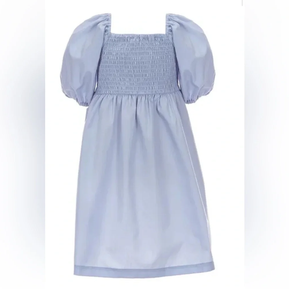 Copper Key Sz S Blue Girl’s Margo Dress Square neck Puff short‎ sleeves Sz S